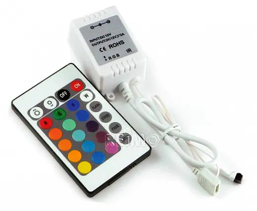 RGB Steuereinheit m. Fernbedienung u. 12V Adapter für RGB Lichtband