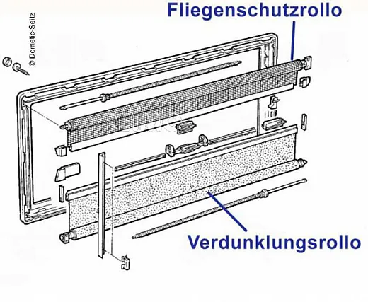 S4 Fenster-Ersatzteil - Verdunkelungsrollo in weiß