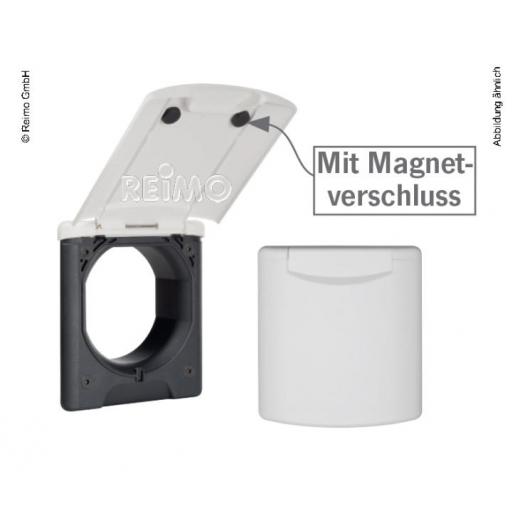 Servicesteckdose Magnet schwarz 130x145mm, Montage-DM 95mm