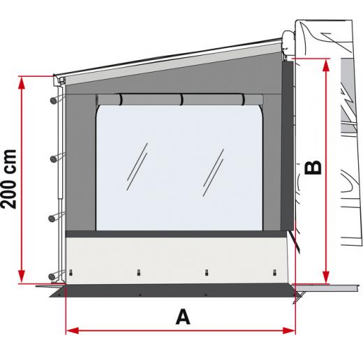 Side W Pro Shade Seitenteil rechts mit Verdunkelung f.Markise F45,F80,F65L