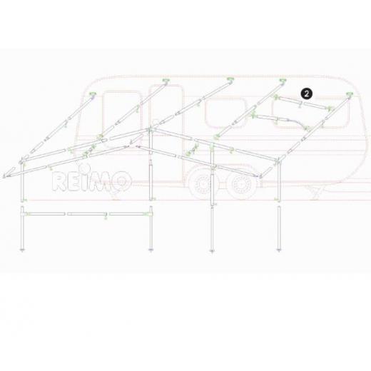 Spannstange/Dachauflagenstange 185-260cm, 3-teilig