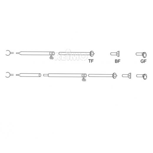 Sturmstange Alu mit Gelenkfuß 1mm/1,2mm