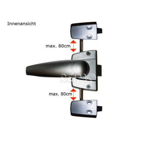 Toilettenraumschloss mit 3 Punkt-Verriegelung - chrom glänzend