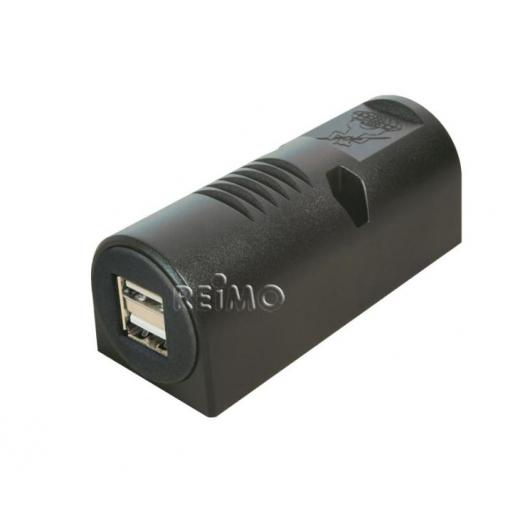 USB-Aufbaudose 12/5V 5A mit Doppel-USB 2x2,5A