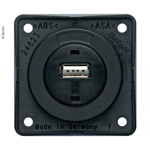 USB-Einbaubuchse, anthrazit matt, 12V, 3A Ausgangsstrom