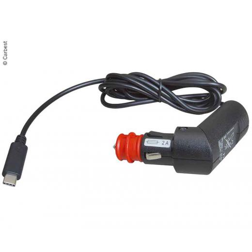 USB-KFZ Ladekabel 12-24V, 5V, 300mA, Kabellänge: 1,8m