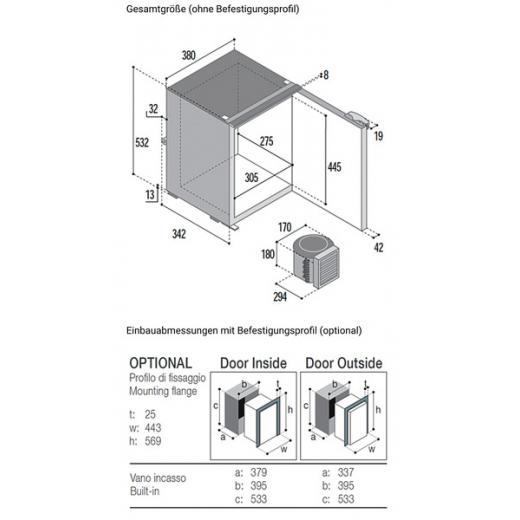 Vitrifrigo Kompressorkühlschrank C42L grau