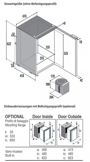 Vitrifrigo Kompressorkühlschrank C75L grau