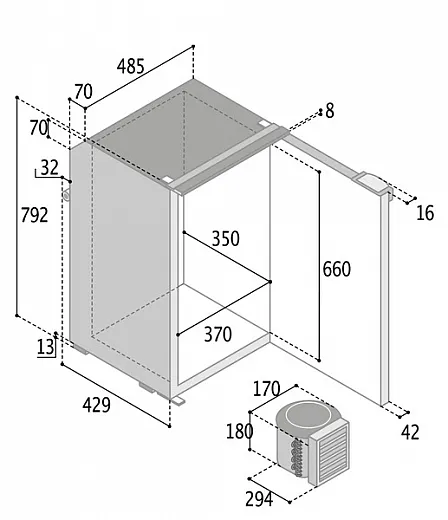 Vitrifrigo Kompressorkühlschrank C95L schwarz