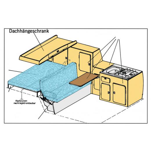 VW T3 Dachstaukasten für Jolly Bausatz aus naturbesassenem Pappelsperrholz