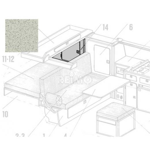 VW T3 Heckwäscheschrank mit Einlegeboden Granitto Schichtstoff als Bausatz