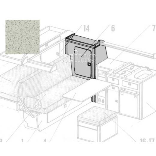 VW T3 seitlicher Kleiderschrank Granitto Schichtstoff als Bausatz