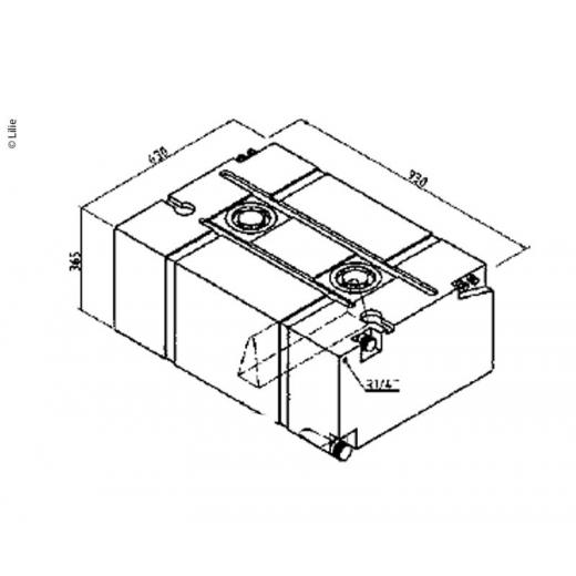 Wassertank 200 Liter 930x630xH365mm