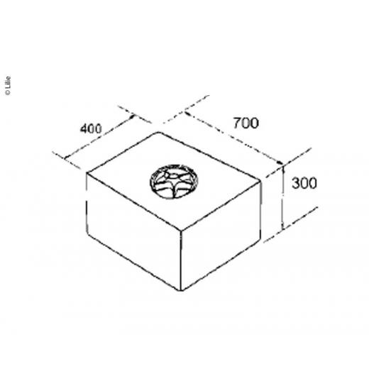 Wassertank 80l Größe 400x700x300 anthrazit