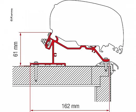 Wohnwagen-Adapter Markise F65L und F80S Caravan Roof 320cm